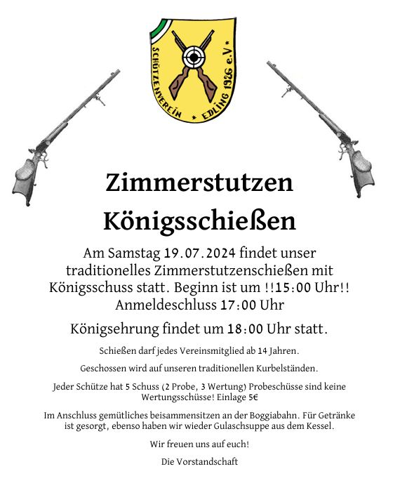 Einladung Zimmerstutzenkönigsschießen